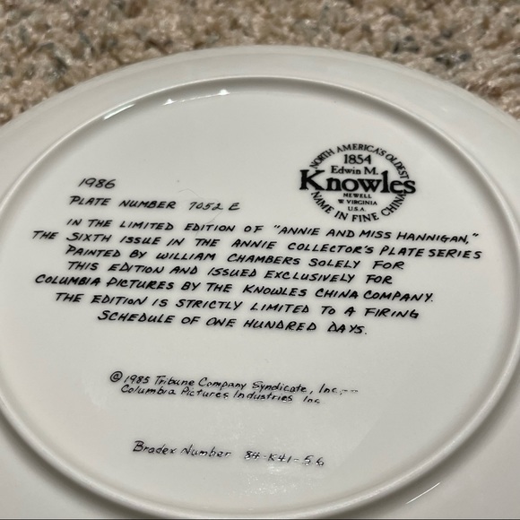SET OF 4 EDWIJ M. KNOWLES ANNIE COLLECTOR PLATES - Picture 9 of 13